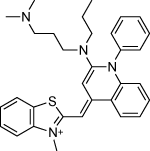 SYBR Green I荧光,结合于双链DNA的荧光分子的结构。 的SYBR Green