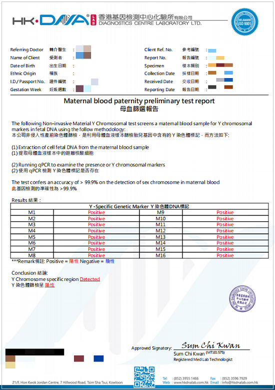 香港验血报告单真假图